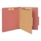 Universal 4-Section Pressboard Classification Folder - Letter, Red (10/Box)